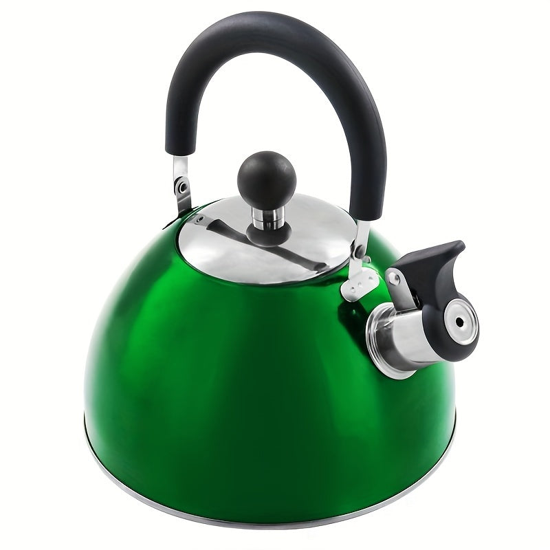 Stainless steel tea kettle with whistle, 1pc, 2500ml/84.55oz, suitable for multiple stove types - Reusable and easy to clean.