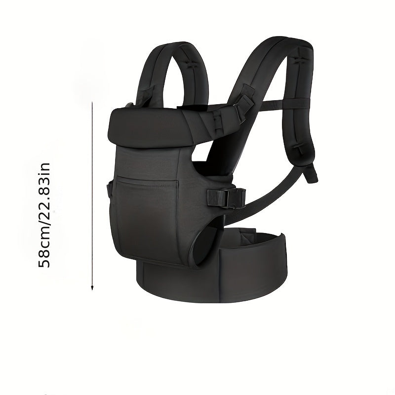 Adjustable polyester baby carrier for infants and toddlers up to 15.88KG, with ergonomic design and front carry wrap. Suitable for newborns to 3-year-olds.