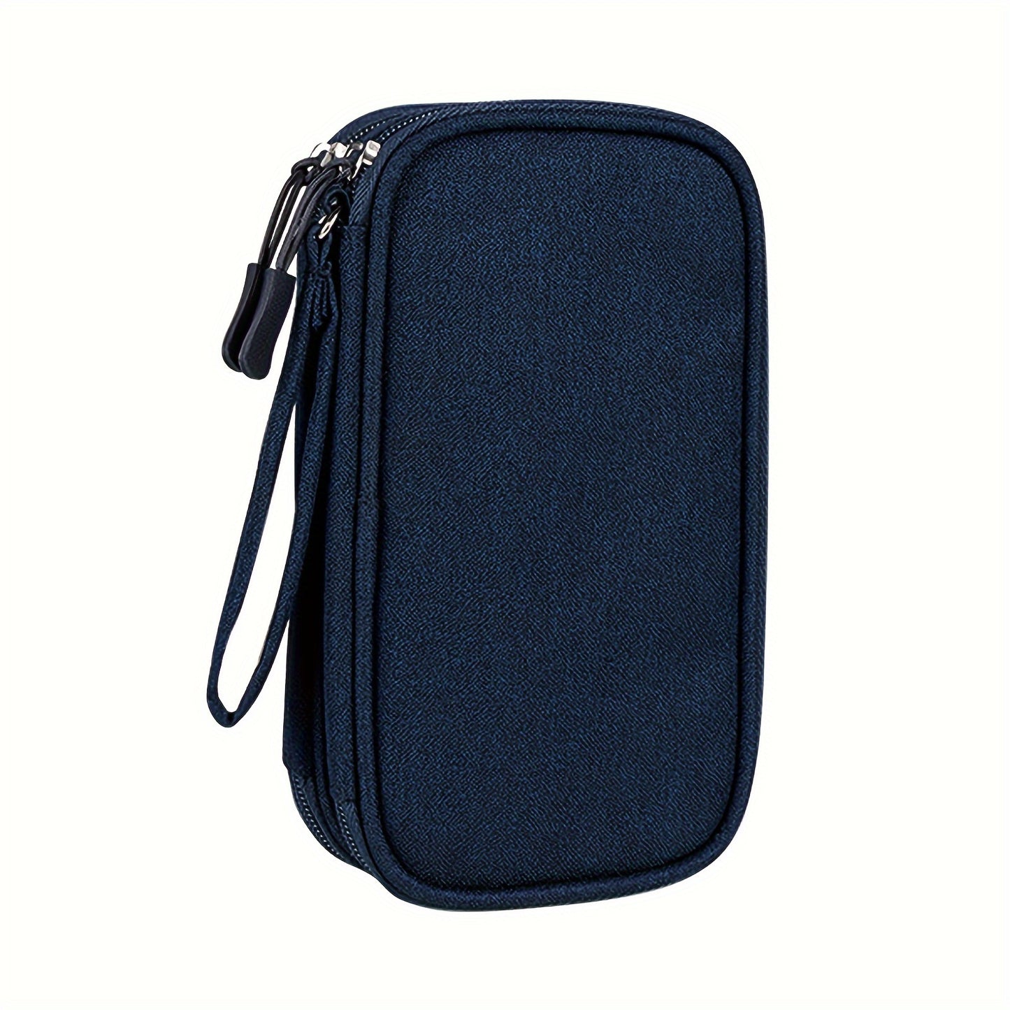 Travel cable organizer for cables, chargers, cell phones, and headphones.