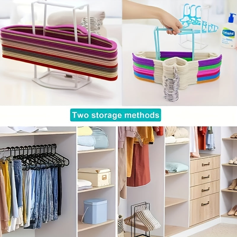 Durable White Plastic Hanger Organizer - Compact Storage Solution for Clothing and Accessories with Convenient Access