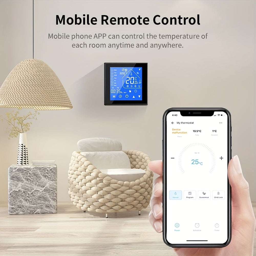 16A Smart WiFi Therjsonmostat for Electric Floor Heating with Voice Control, Works with Google Home & Alexa.