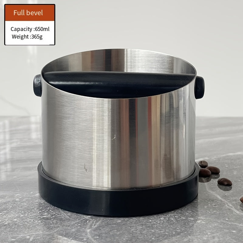 Stainless Steel Coffee Grounds Bucket for Espresso Machines - Removable Handle, Durable Waste Container for Home Use