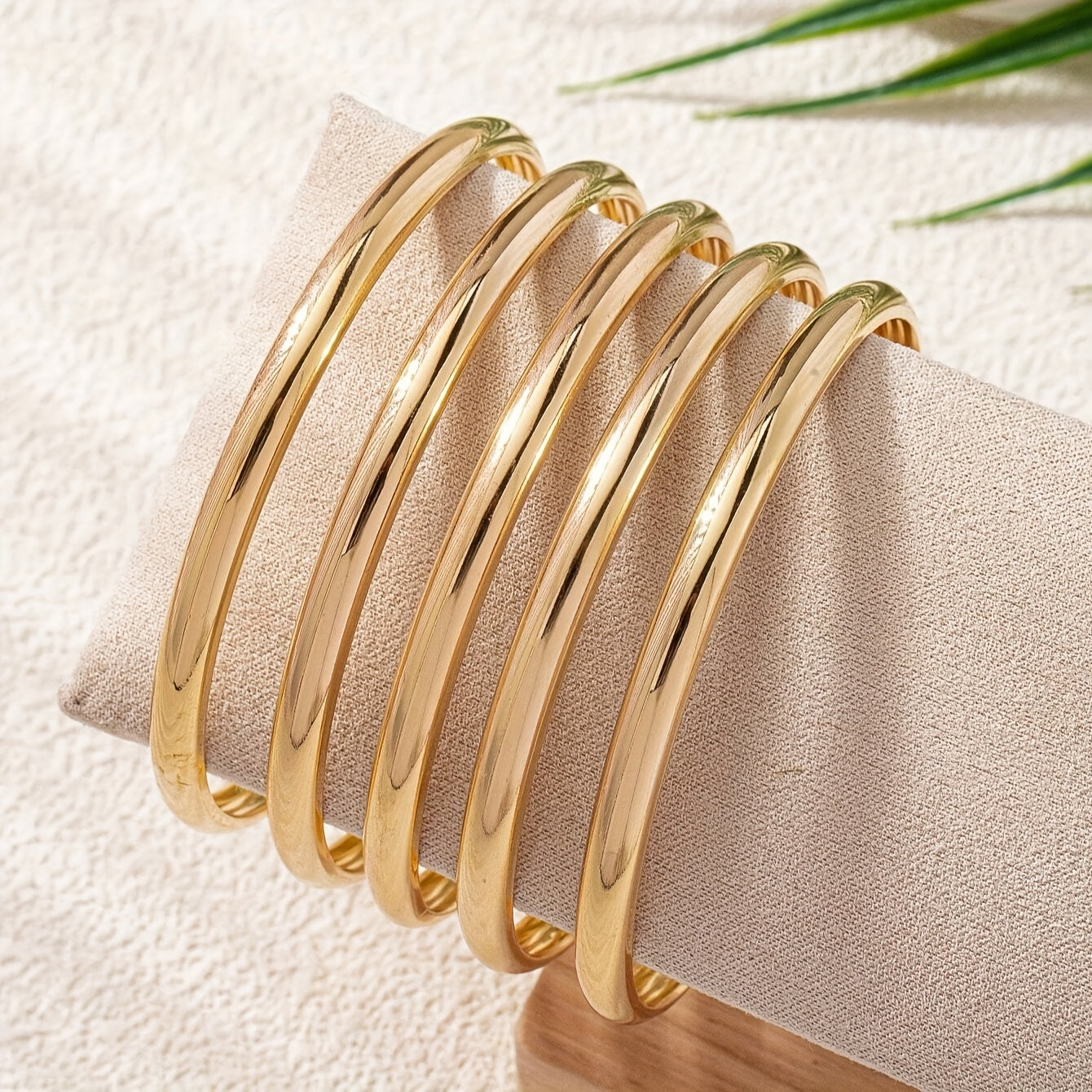 Set of 5 Gold-Plated Iron Bangle Bracelets, Bohemian and Hip-Hop Inspired, Sleek and Stylish Design, Mix and Match Stackable Accessories for Women, Ideal for Any Occasion, Great for Parties and Gifting, Versatile All-Season Fashion Statement