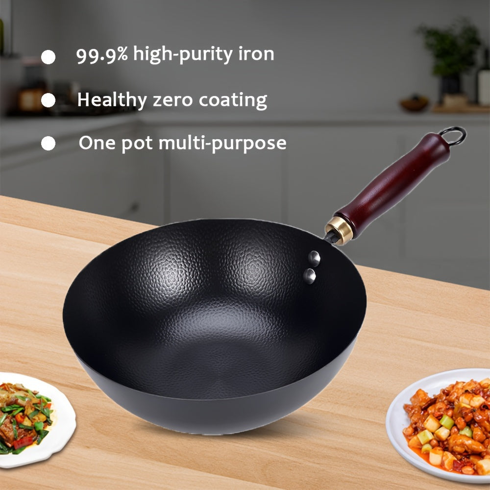 One Hand-Forged Cast Iron Skillet - Non-Stick, Uncoated for Healthier Cooking, Ideal for Frying Eggs & Steak, Works on Gas & Induction Stoves, Long-lasting Kitchen Must-have