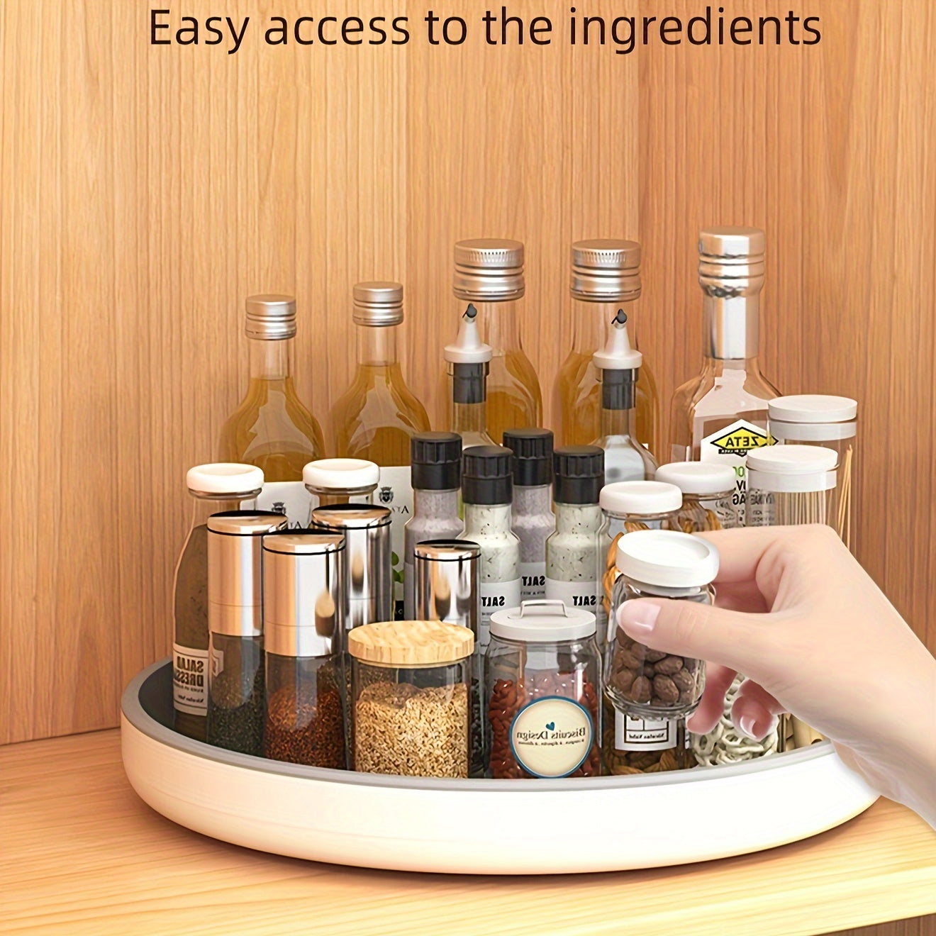 1pc Kitchen turntable for organizing seasoning and vinegar bottles with 360 rotation storage