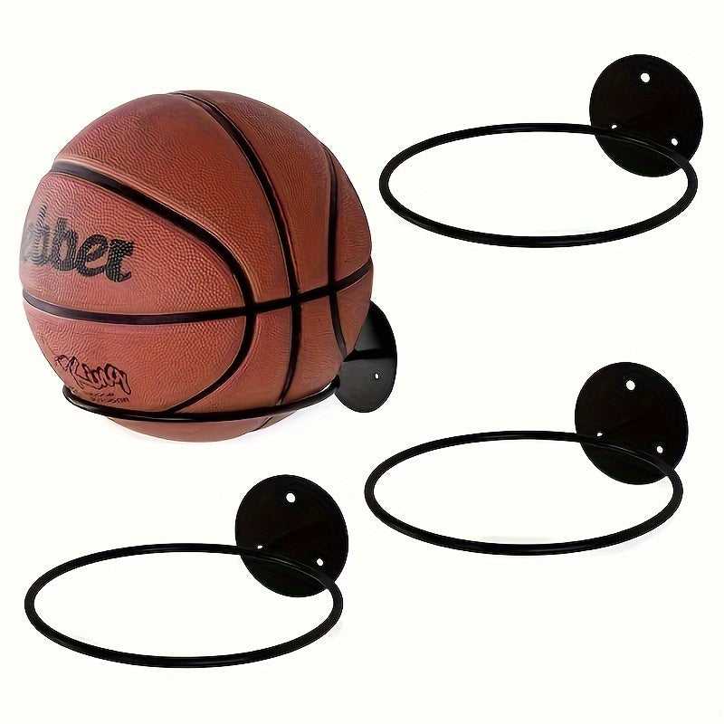 1pc Wall Mounted Multi-purpose Ball Storage Rack made of Iron Art for basketball and football. Can be used as a display shelf in home, office, or living room. Perfect gift for Christmas, Valentine's Day, or New Year.