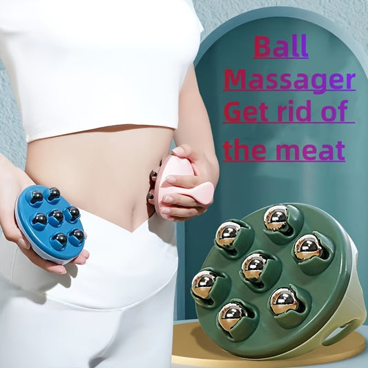 1pc Metal Massager Roller for Abdominal and Leg Slimming, Manual Full Body Massage Tool, No Battery Needed, Non-Electric Muscle Relief