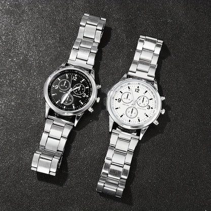 Elegant women's watch and casual men's watch set, suitable for all occasions. Great jewelry gift for dad, mom, girlfriend, boyfriend. Perfect for festive gifts. Box not included.