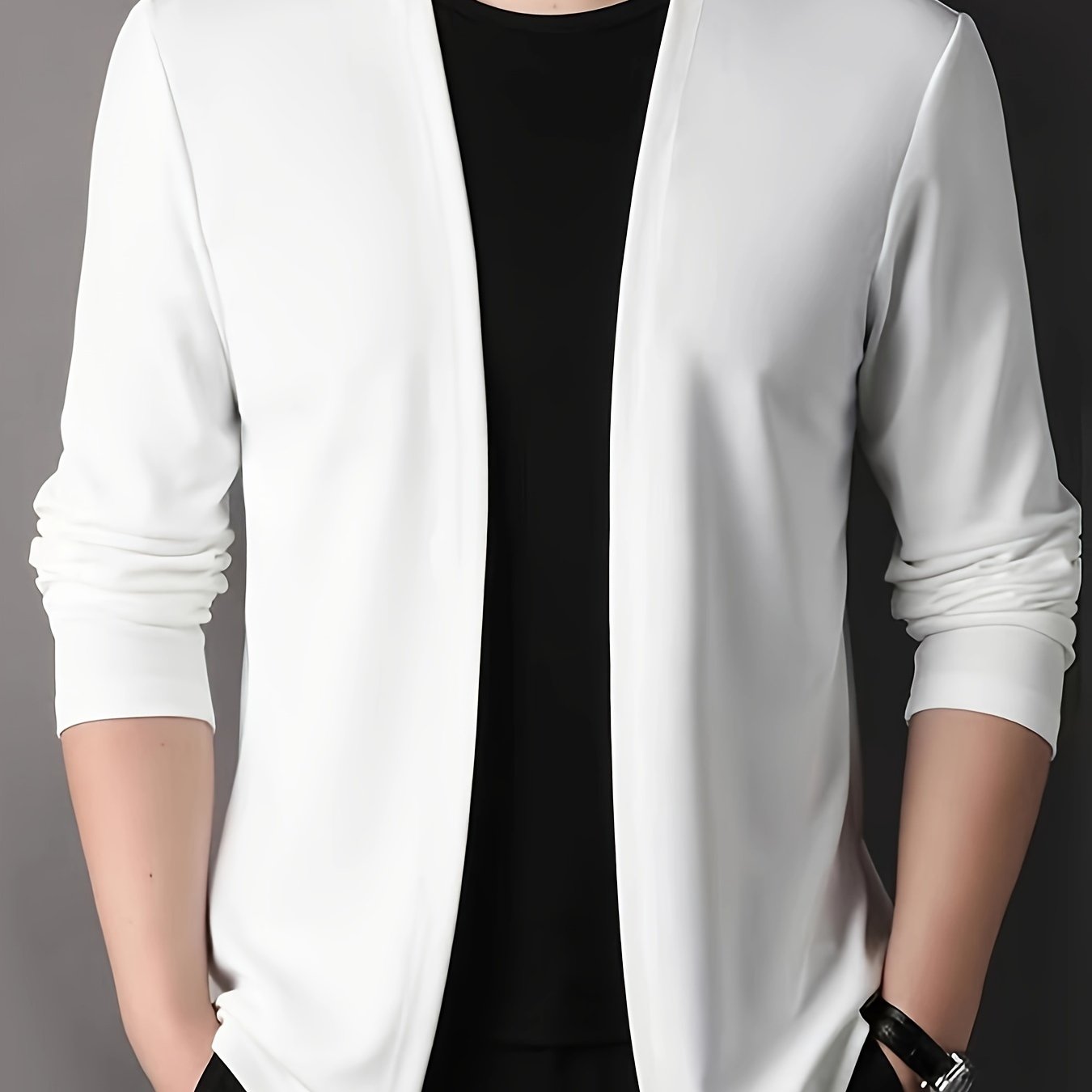 Men's slim-fit knitted cardigan for outdoor activities.