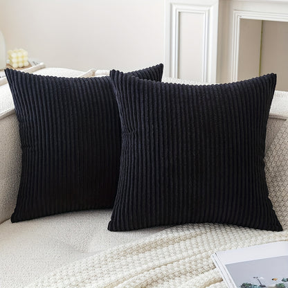 Bohemian style pillow cover with striped pattern, zipper closure, and woven polyester material. Hand wash only. Ideal for sofa, living room, bedroom, or farmhouse decor. Gift-friendly packaging. 1 piece per pack.