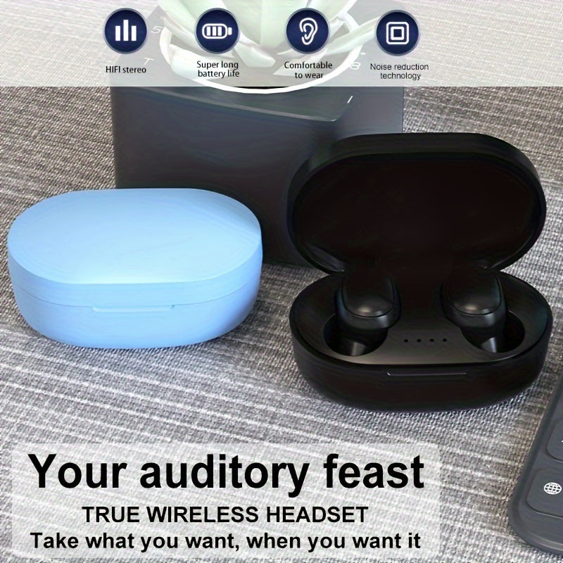 Wireless earphones with LED display, touch control, and in-ear design for IOS/Android.