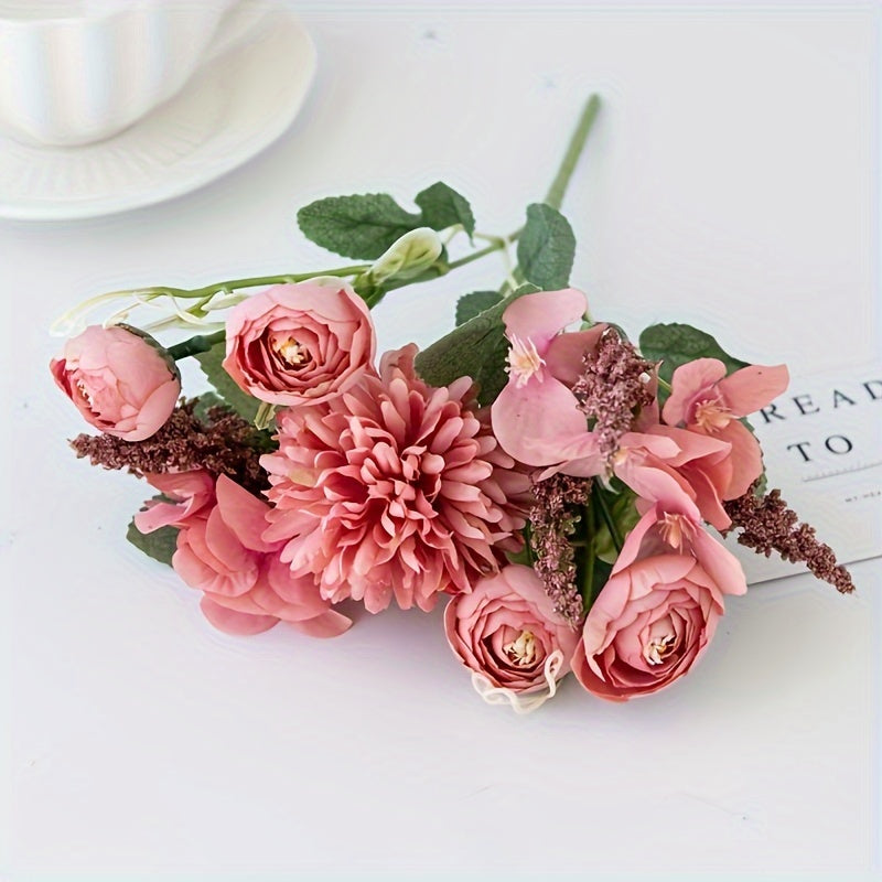 1/3pcs of simulated roses and plastic chrysanthemums for various decoration purposes such as birthday parties, home decor, vase decoration, garden display, windowsill decoration, bouquets, weddings, and bride's bouquets.