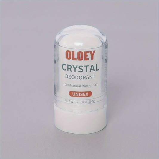 60g OLEY Crystal Stick: Natural Mineral Salt Antiperspirant, Unisex-Adult, Sweat and Body Odor Blocking, Aluminum-Free.