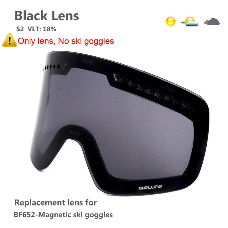 BOLLFO Anti-Fog Ski Goggles for Adults with Magnetic Double Layer Lens, Durable Frame, and Multiple Color Options.