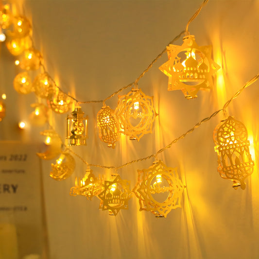 1pc Ramadan string lights, 1.8m/70.8in, 10 LED, battery operated for home decor (batteries not included).