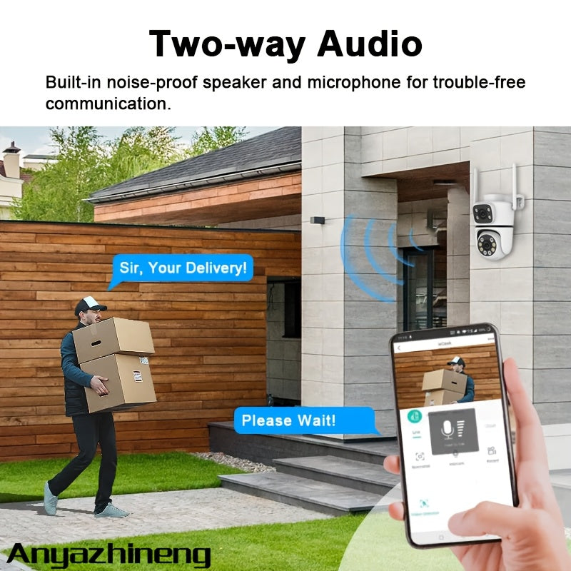 Get two Anyazhineng 1080P HD Wireless Security Cameras in this convenient 2-pack. These cameras can be used indoors or outdoors, are waterproof, and have infrared night vision. They also feature two-way audio, motion detection, and app control. Easily