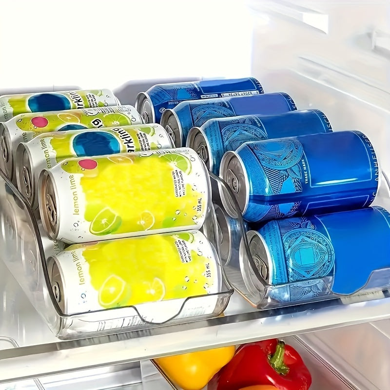 Organize your fridge with the 1-piece Clear Plastic Refrigerator Bin - Create more space in your refrigerator with this sturdy, easy-to-clean storage solution for canned food, drinks, and more!