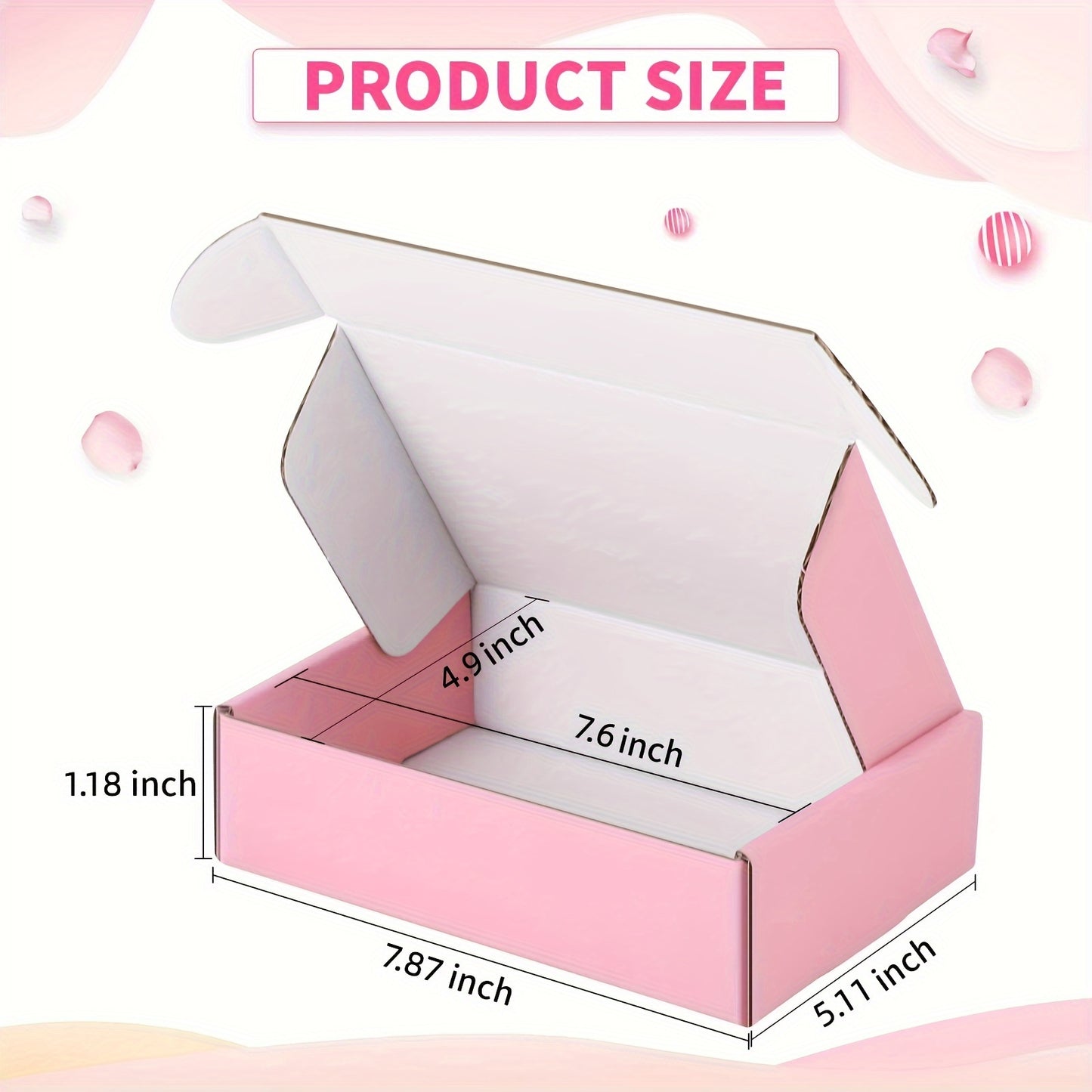 Pack of 10/15/20 Pink Corrugated Cardboard Shipping Boxes, 19.99 x 12.98 x 3.0 cm - Ideal for Jewelry, Cosmetics & Small Items - Perfect for Business & Personal Use, Gift Packaging|Sturdy &