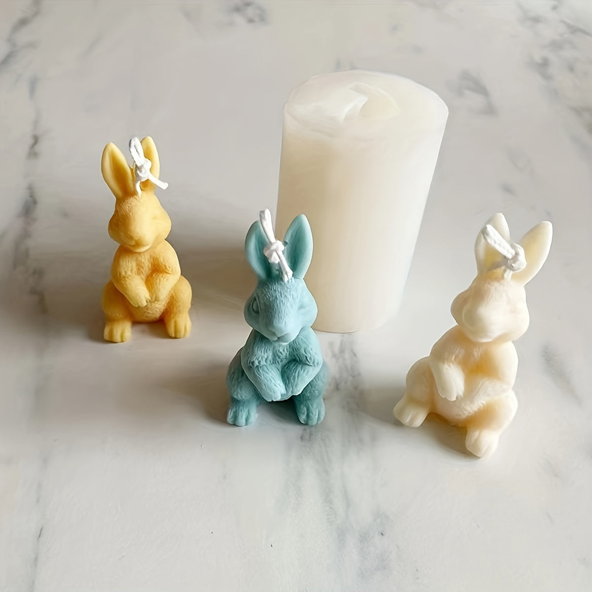 One-piece Silicone Rabbit Mold for Making 3D Fondant, Pudding, Chocolate, Candy, Gummy, Handmade Soap, Aromatherapy Candle, Plaster, Polymer Clay, and Ice Cubes. Perfect for Bakeware, Cake Decorating, and Baking - Essential Kitchen Item for DIY Treats.