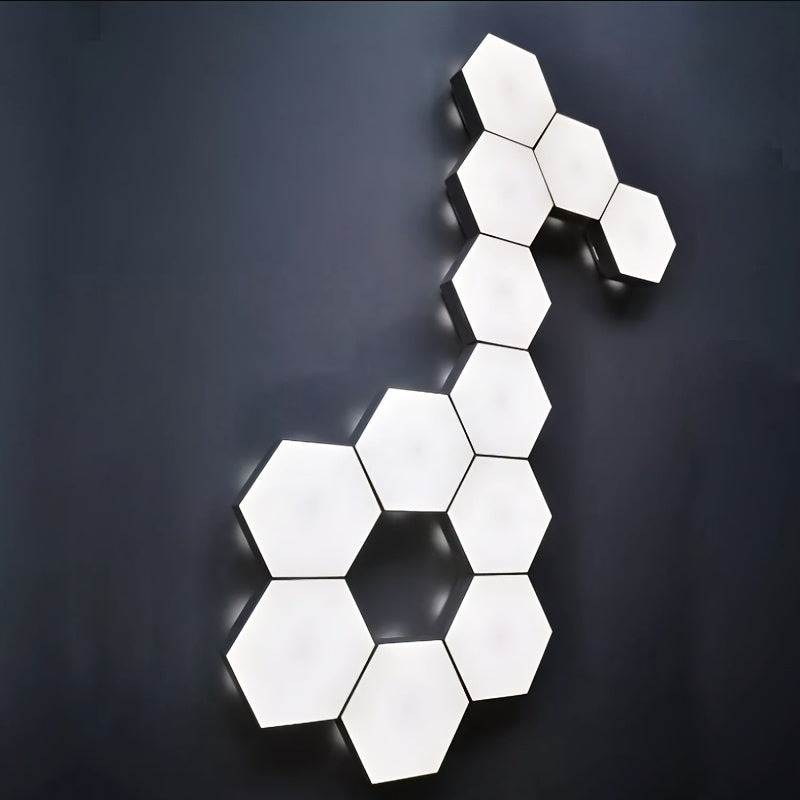 Touch control hexagonal LED wall light with touch night light, energy efficient and easy to use.