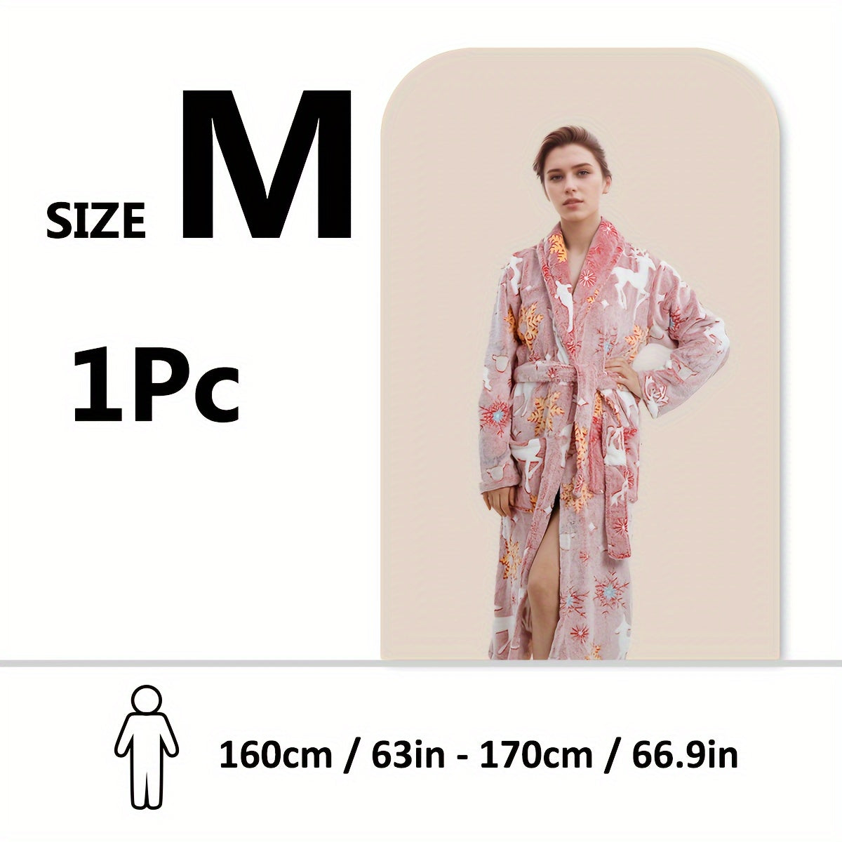 Soft cartoon print bathrobe - cozy, machine washable for shower & sleep.