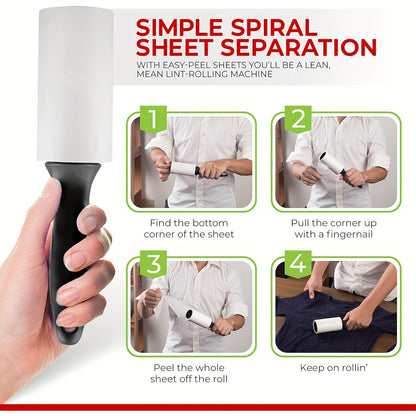 Lint roller refills with extra stickiness, ideal for removing pet hair from furniture and clothes. Available in 40, 120, 160, or 240 sheets. Easy tear-off design for convenient use. Perfect