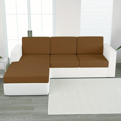 Durable sofa cover in solid color, suitable for pets, dustproof, and machine washable for living room, bedroom, and dining area.