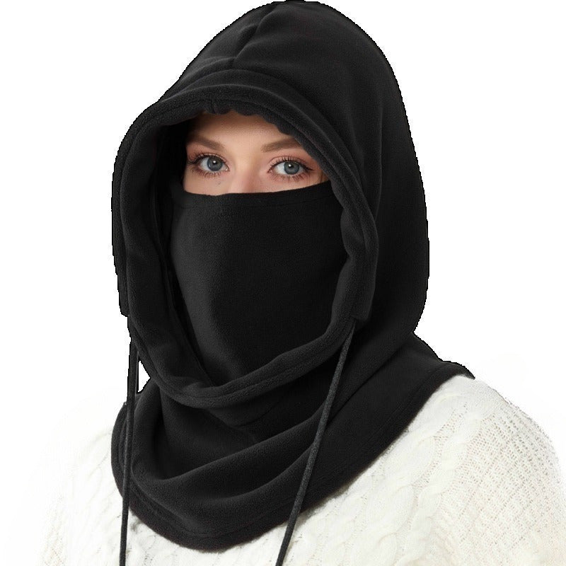 Stay warm in the cold with our Winter Balaclava Face Mask featuring a drawstring and windproof design. This versatile accessory can also be used as a ski neck gaiter or knitted polyester hooded scarf. Perfect for both men and women, this outdoor