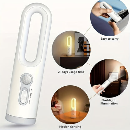 The YAOWITHSU Rechargeable LED Night Light is a portable body sensor with a dusk to dawn flashlight. It can be powered by a 36V battery or USB, making it perfect for home use. Made of plastic, this light is suitable for use in the bedroom, bathroom