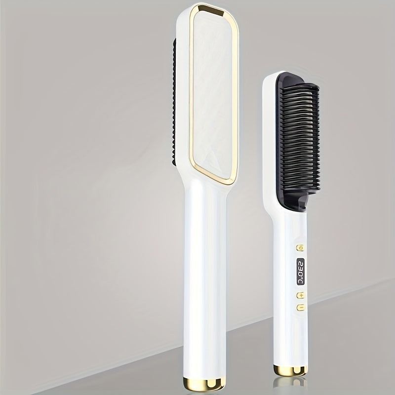 1pc Multifunctional Hair Straightener Comb with Negative Ion Technology, Type C Plug, Ideal Gift.