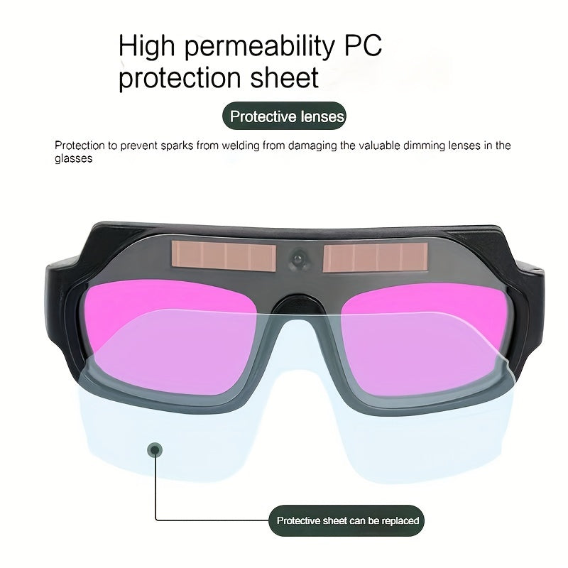 Automatic light-adjusting welding glasses for welders provide color-changing welding protection and labor protection. These UV argon arc welding glasses offer eye protection against strong