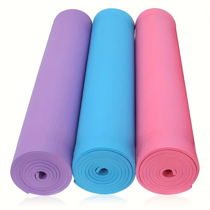 3mm EVA Yoga Mat in Blue, Purple, Pink - Durable, Lightweight, Slip & Moisture Resistant - Ideal for Home Gym & Fitness Training. Versatile fitness mat with moisture resistance, perfect for