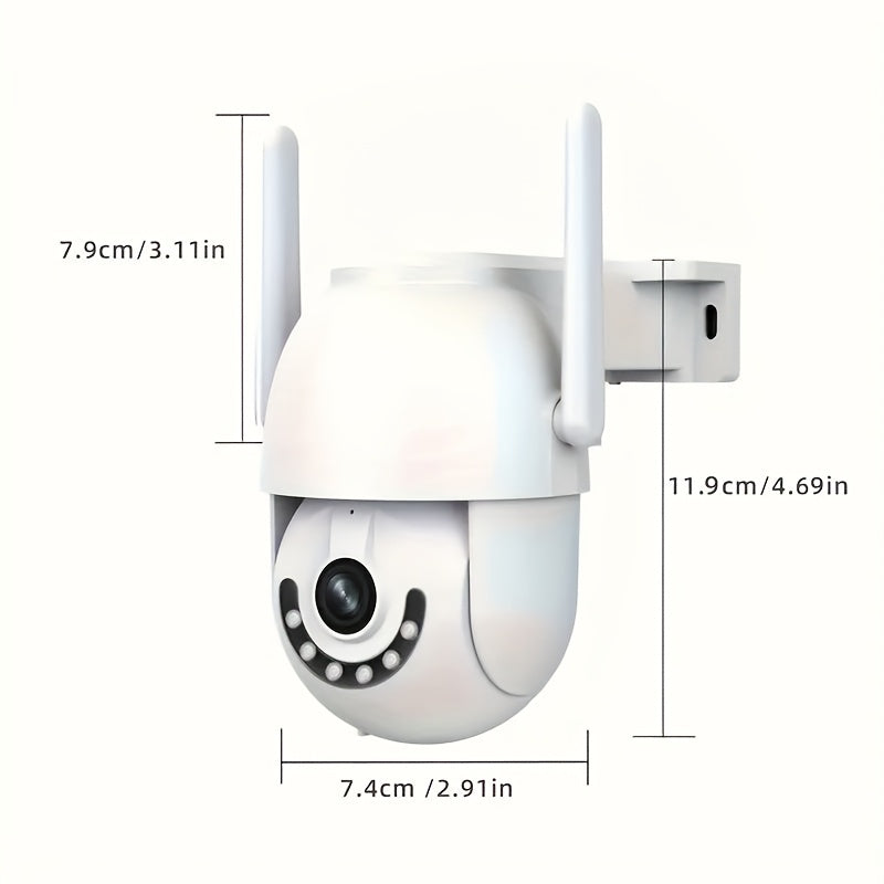 JOOAN Wireless Security Camera with 1080p HD Resolution, Wall Mountable, 355° Pan and 90° Tilt, Two-Way Audio, Full Color Night Vision, 2.4G WiFi Connection, IPX6 Waterproof, USB Power, Compatible with Smartphones, Ideal for Home Surveillance.