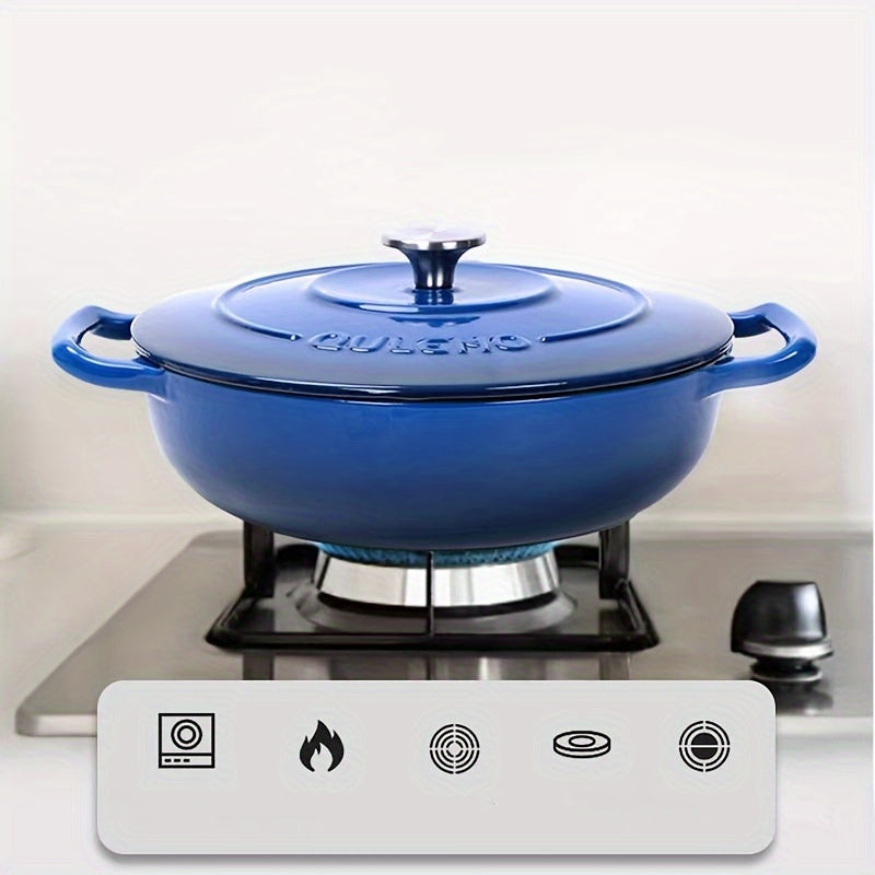 Long-lasting and adaptable 111oz Enameled Cast Iron Saucepan with Lid - Non-Stick, Ideal for Induction & Gas Cooktops