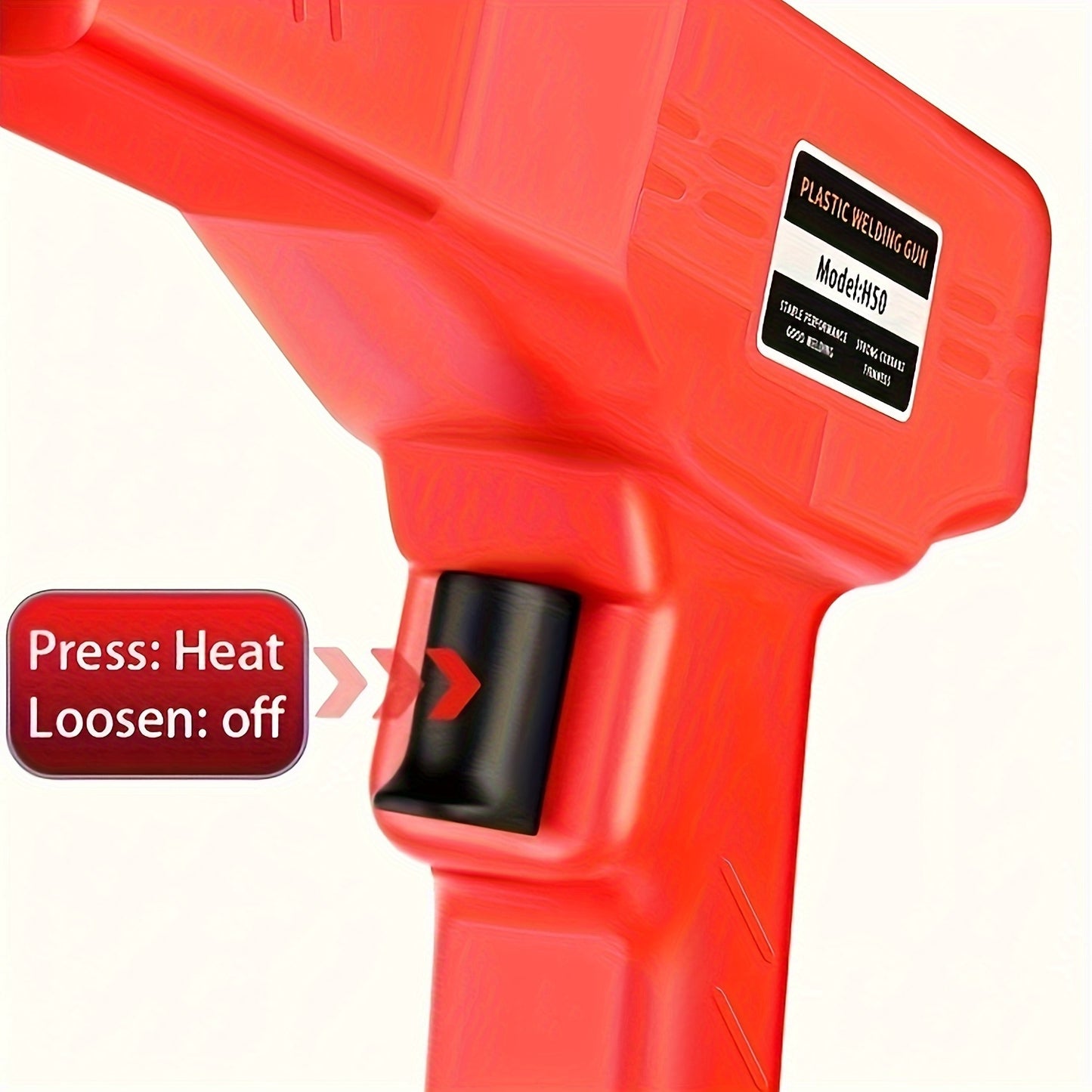 Plastic welder gun for repairing car bumpers and other plastic items.