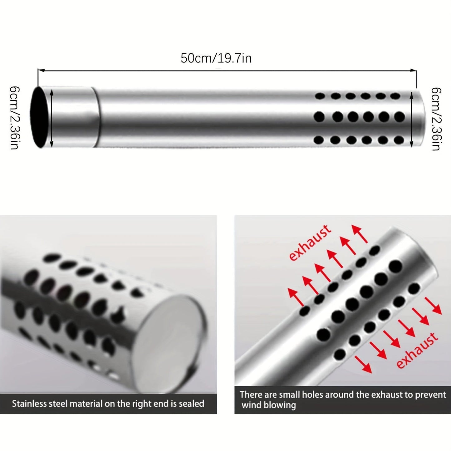 Durable stainless steel chimney spark arrestor for camping tent stove, featuring a fireproof removable smoke pipe. Easy to assemble, this portable wood burning stove accessory is perfect for tents, shelters, and outdoor camping cooking. No electricity or