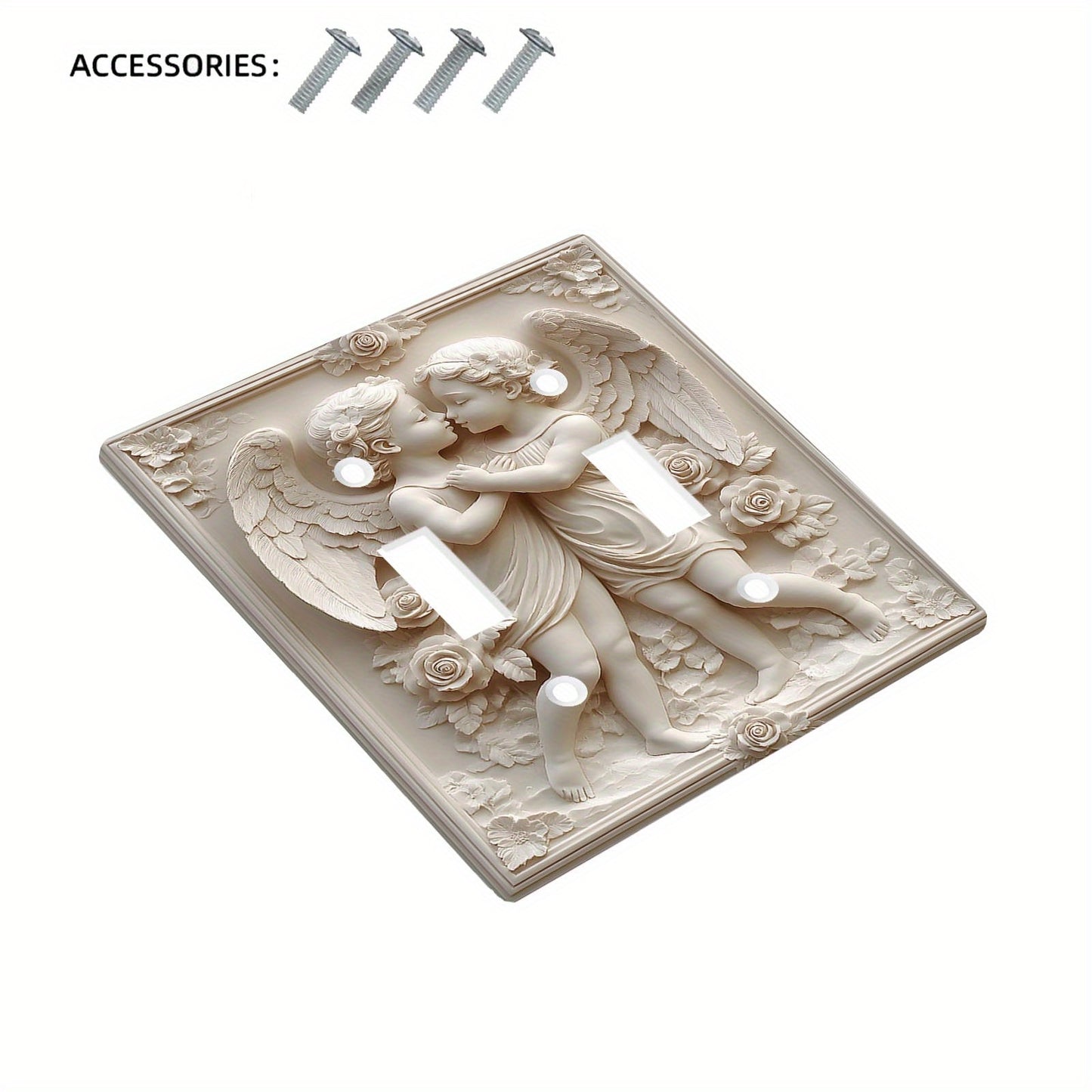 1pc Angel Kisses Decorative Light Switch Plate Cover for Kitchen and Home Office, Plastic Outlet Cover.