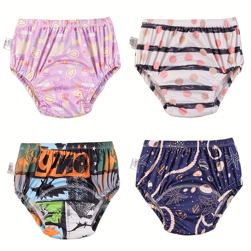 NEWCHAO offers a set of 4/5pcs training diapers designed for both boys & girls. These diapers are made from soft polyester and come in mixed colors with a knit fabric for breathability.