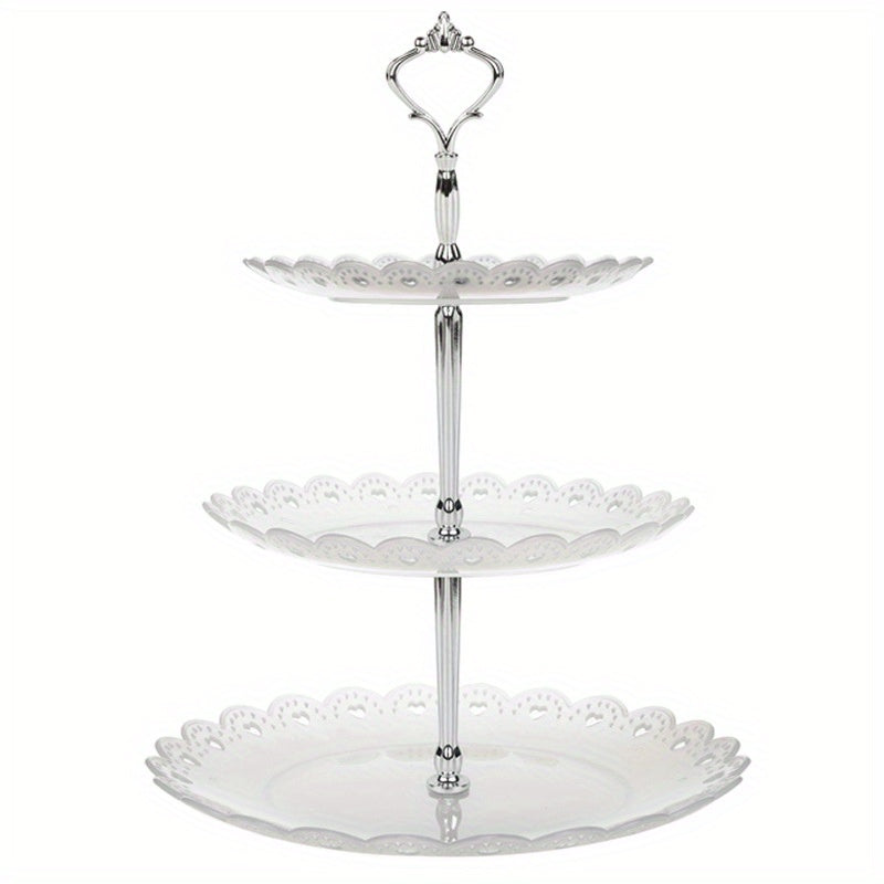 Elevate dessert presentations with this chic plastic display tray - ideal for weddings, birthdays, and summer tea parties.