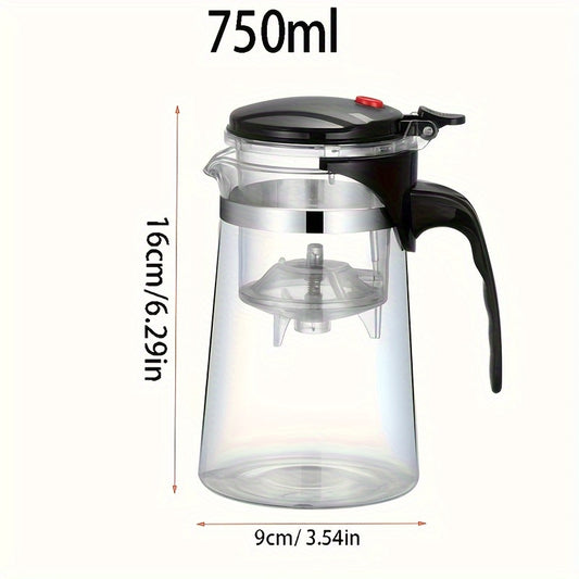 1pc Elegant 750ml Glass Teapot with Infuser - Ideal for Loose Leaf Tea, Perfect Gift for Tea Lovers, Home Use