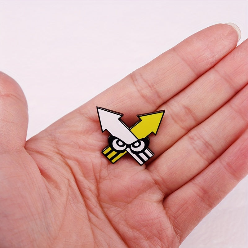 Adorable Cartoon Squid Alloy Brooch Pin Badge, Stylish Non-Plated Fashion Accessory for Everyday & Special Events, Versatile All-Season Style, Inspired by Splatoon Game Enamel Pin for Gifting