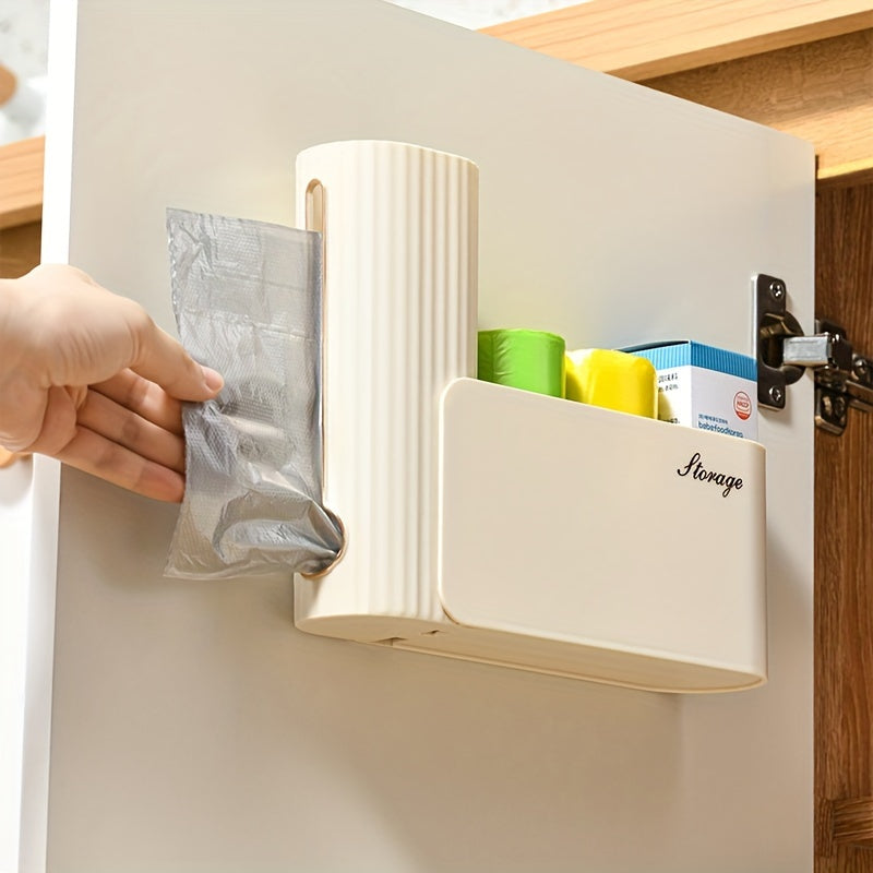 Organize Plastic Bags with Ease - Wall-Mounted Garbage Bag Organizer for Efficient Kitchen Storage