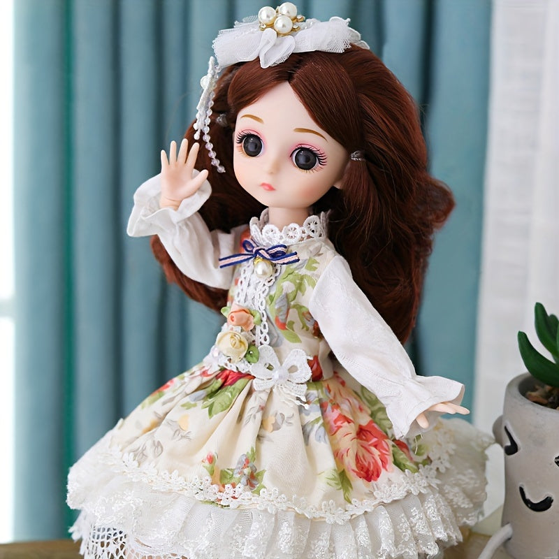 29.97cm Fashion Doll Set with Pink & White Outfits - Cute Surprise Doll in Mixed Colors, Durable ABS Resin - Includes Doll Skirt & Party Attire - Ideal Birthday Gift for Girls & Doll