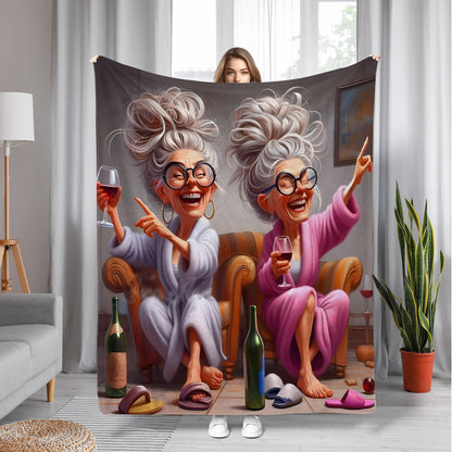 Stay warm and stylish with our modern flannel throw blanket featuring empowered women print. Made from cozy knitted polyester, this all-season versatile blanket is perfect for napping, lounging on the sofa, or traveling. A great gift for your grandma and