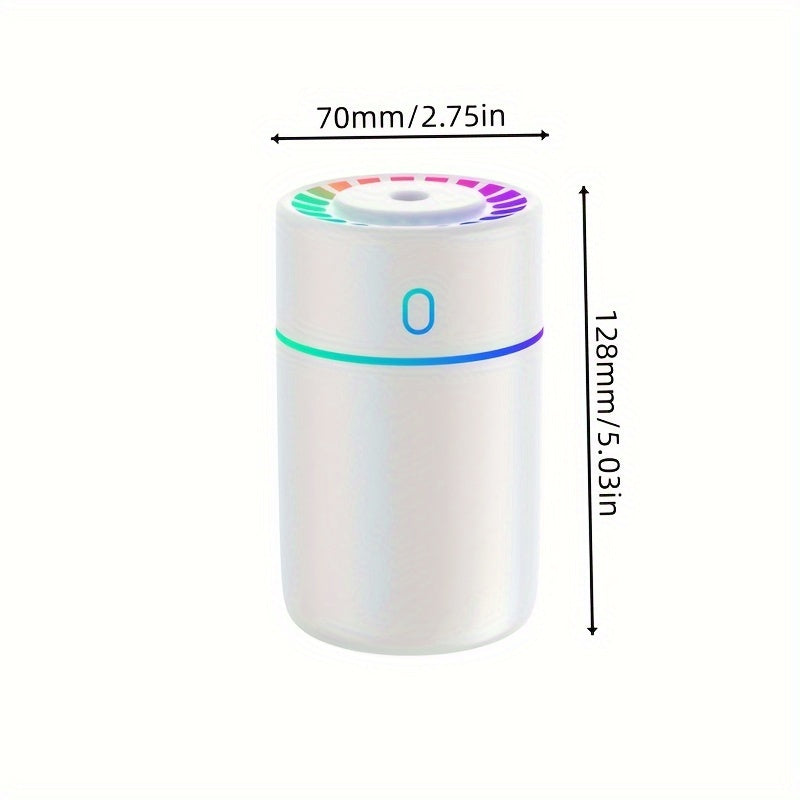 Compact 230mL Ultrasonic Humidifier with Quiet Operation, USB-Powered, Ideal for Bedroom, Office, and School - 1pc