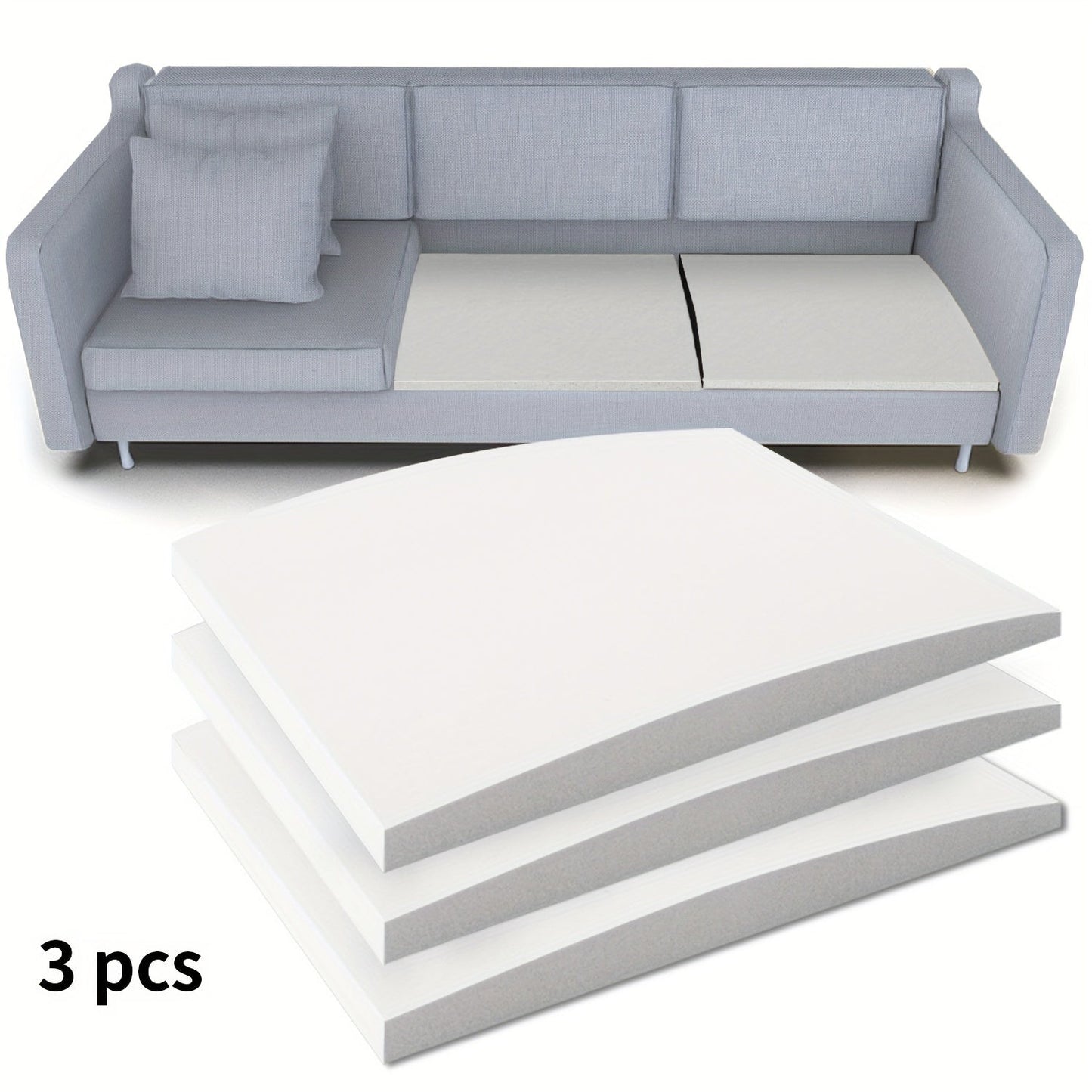 White High Density Foam Sofa Cushion Support Arch, 50.8cm x 50.8cm, Specifically Designed to Repair Sagging in Living Room and Loveseat Upholstery