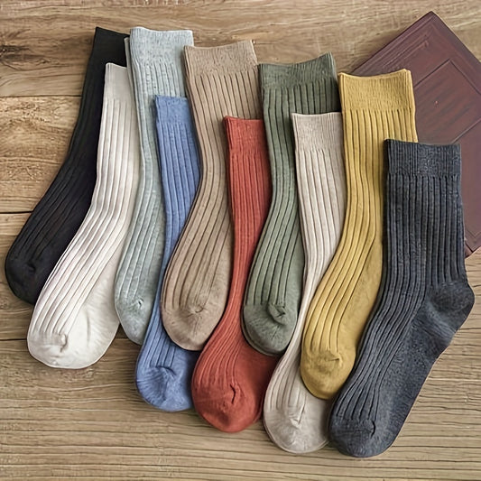 10 pairs of soft, comfy mid-tube socks for women.