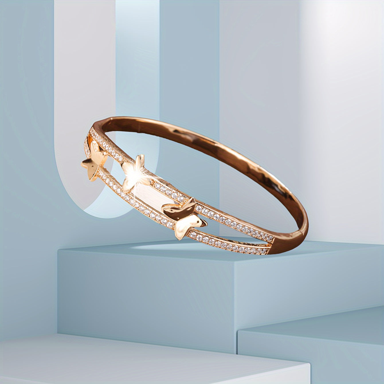 An elegantly designed bracelet featuring micro-inlaid synthetic zirconia, crafted in a minimalist INS style, is a hot-selling piece.