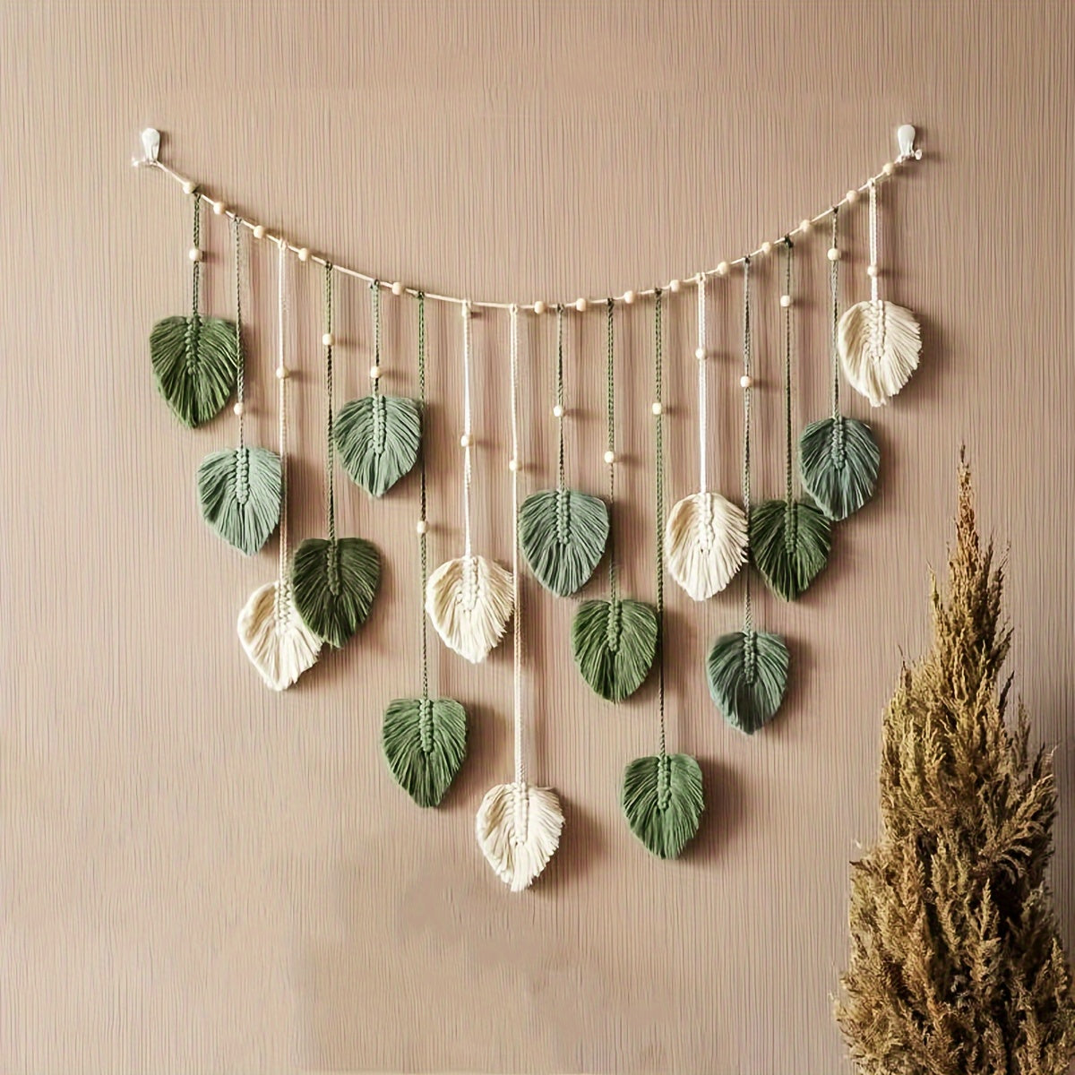 Enhance Your Home with Stunning Room Decor, Handcrafted Leaf Wall Hanging, Contemporary Macrame Tapestry Art, Boho Wall Decor, Unique Feather Wall Hanging, Perfect Gift for Mom for Halloween or Christmas