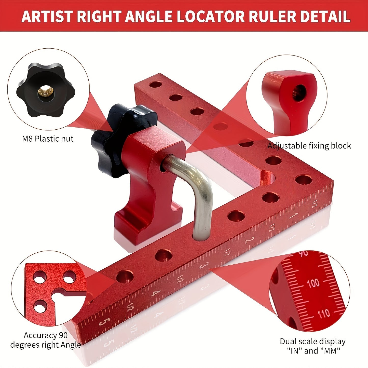 1 Pack of Durable Metal 90 Degree Angle Clamps for Woodworking, Picture Frames, and Cabinets - Non-Electric Hand Tool